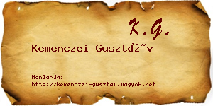 Kemenczei Gusztáv névjegykártya
