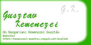 gusztav kemenczei business card