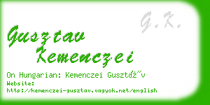 gusztav kemenczei business card